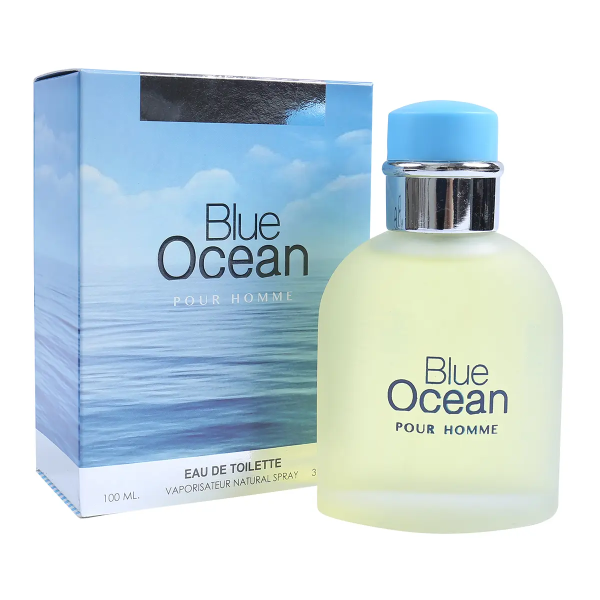 MCH Blue Ocean Pour Homme Eau De Toilette Natural Spray Cologne For Men 100ml Aromatic Citrusy Fragrance Travel Friendly