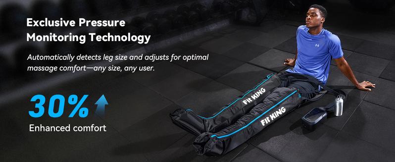 FIT KING Upgraded Cordless Leg Massager Recovery Boots, Professional Air Compression Recovery System, Reduces Muscle Pain and Improves Circulation, Warm-up and Fast Recovery for Athletes, Zone Massage Optional