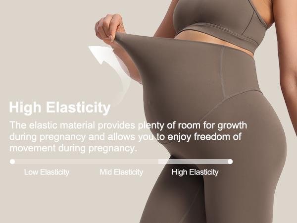 POSHDIVAH Women's Creamluxe Maternity Leggings 25"/28" Over The Belly Pregnancy Yoga Pants Active Workout Leggings