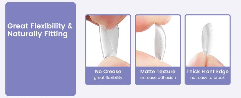 Almond Nail Tips 240Pcs, Small Soft Gel Fake Nails with 12 Sizes, Full Cover Clear Press On Nails for Girls, DIY Nail Extension at Home or Salon