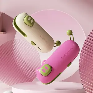 Mini Cartoon USB-Charging Sealing Machine - Green Pig Design with Colorful Silicone Accents, Household Kitchen Gadget for Snack & Rice Bags, Compact Portable Lightweight Utensil