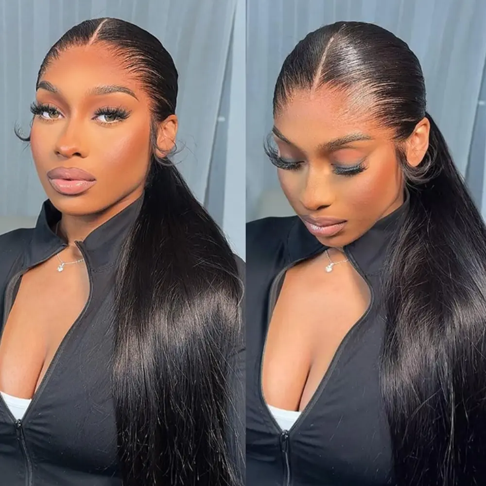 Lagos Hairline Pre Bleached Tiny Knots 13x6 Lace Front Wigs Human Hair Straight Glueless Wig Pre Plucked 180% Density Invisible Lace Pre Everything Wig Human Hair With M New Trend Melted Hairline Beginner Friendly Wig Frontal Lace