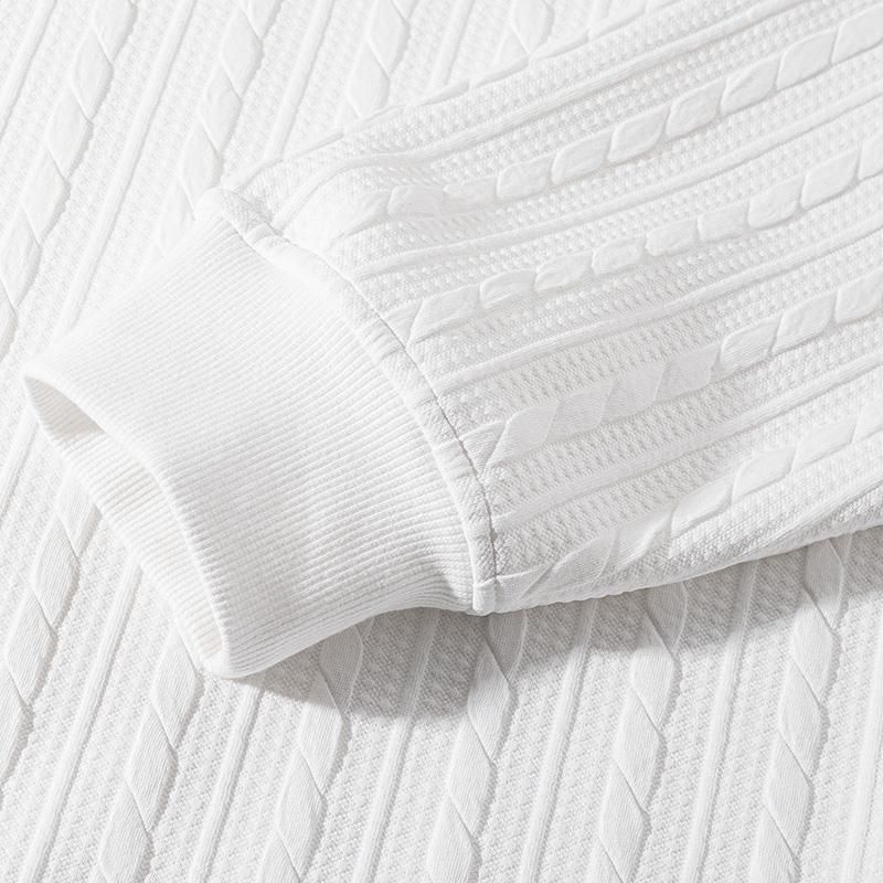 Men's Jacquard Cable Knit Round Neck Sweatshirt, Solid Color Casual Loose Long Sleeve T-Shirt, Made from High-Quality Fabric, Comfortable Base Shirt, Suitable for Home Wear and Everyday Use, Plus Size Sports T-Shirt Men's Jacquard Cable Knit Round Neck Sweatshirt, Solid Color Casual Loose Long Sleeve T-Shirt, Made from High-Quality Fabric, Comfortable Base Shirt, Suitable for Home Wear and Everyday Use, Plus Size Sports T-Shirt