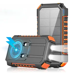 Solar Charger Power Bank 22.5W Fast Charging Portable Phone Charger, USB C PD External Battery Pack with 3 USB Outputs for Cellphone Tablet