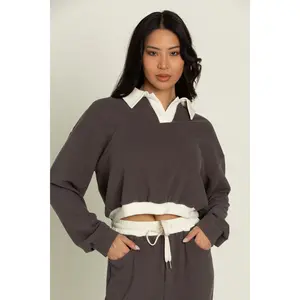 Charcoal Pullover Top