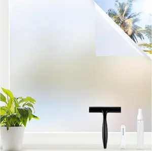 Window Privacy Film for Glass Windows with Kit Decorative Clings UV Blocking Heat Control Static Cling Removable Bathroom Bedroom Door Home Coverings Pure, 17.5 x 78.7 inches
