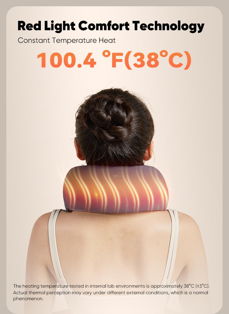 CINCOM U-Shaped Neck Massager Pillow for Cervical Support, with Soothing Heat & Kneading, 360° Memory Foam Support, Cordless, Rechargeable & Portable, Perfect Gift for Black Friday, Thanksgiving, Christmas, Birthdays & More