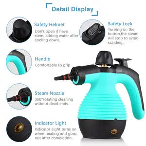 Portable Handheld Steam Cleaner 1050W Multifunctional High Temperature Pressurized Steam Cleaning Machine with 9PCS Accessory for Kitchen Sofa Bathroom Car Window