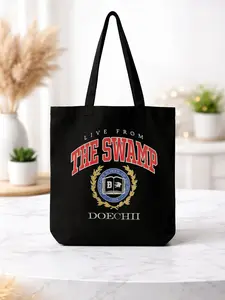 Doechii Live From The Swamp Tote Bag, Hip Hop Fan Canvas Tote Bag, Streetwear Music Lover Grocery Bag, Rap Fan Gift