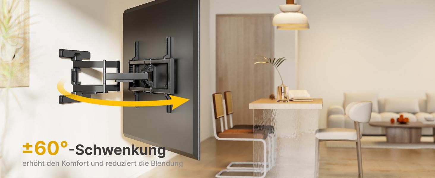 Full Motion Adjustable TV Wall Mount for 13–95 Inch Flat & Curved TVs and Monitors, Swivel & Tilt Articulating Bracket, Max VESA 800x400mm, Holds up to 132 lbs