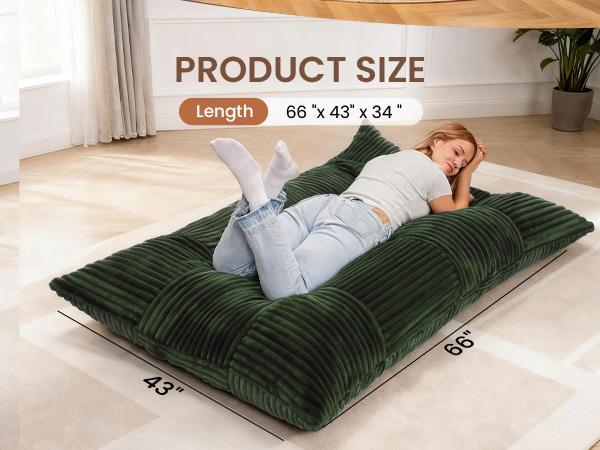 【versatile】Oversized Bean bag chair lazy sofa with base, 4 in 1 Convertible Bean Bag Couch with Base, Comfy Boneless Couch, soft and Comfortable Recliner Sofa Bed with Removable Upholstery for Living Room, or Bedroom 【versatile】Oversized Bean bag chair lazy sofa with base, 4 in 1 Convertible Bean Bag Couch with Base, Comfy Boneless Couch, soft and Comfortable Recliner Sofa Bed with Removable Upholstery for Living Room, or Bedroom