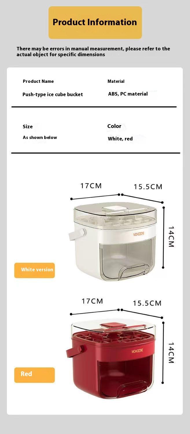 Press-type Convenient Outdoor Portable Ice Tray Large Capacity Ice Bucket 48 Extra-Large Ice Maker Food Grade Plastic Storage Tray Essential Kitchen Gadget