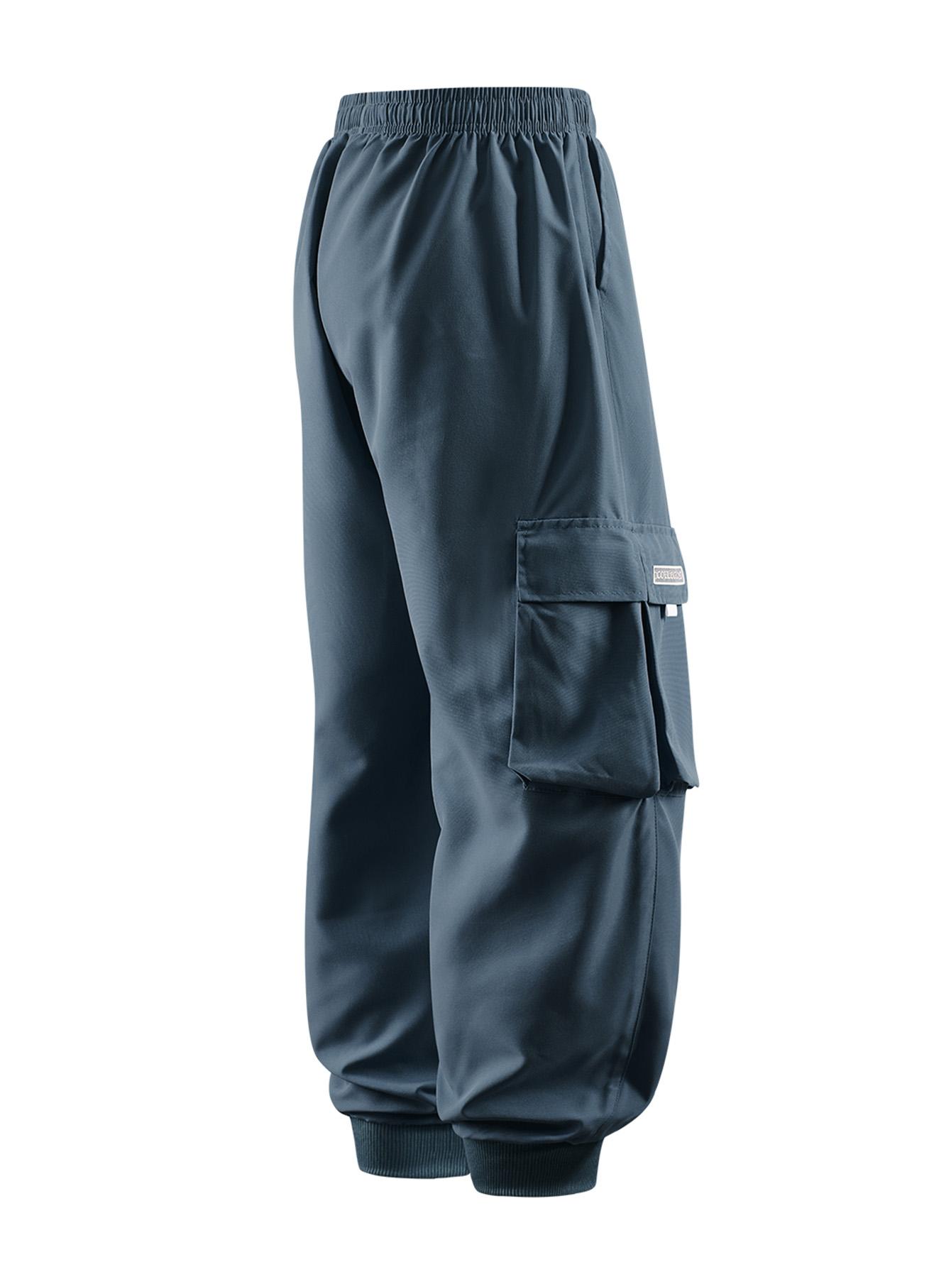 CCCMAI Men's Casual Solid Color Sports Pants, Casual Work Pants with Multiple Flap Pockets, Drawstring Waistband, Lightweight, Soft, Polyester, Outdoor Work Pants, Running Pants with Pockets, 100% Polyester Fiber, Non-Stretch Menswear