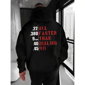 Faster Than Dialing 911 Hoodie & T Shirt – Tactical Gun Humor Hoodie for Men – Streetwear