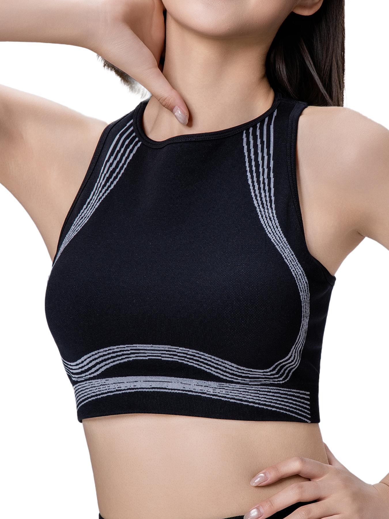 SUNVADUN 1027 Women's Plus-sized Sports Vest Seamless Cowl Neck Stretchable Tight-fitting High Elasticity Yoga vest Moisture-wicking Sweat-wicking Breathable