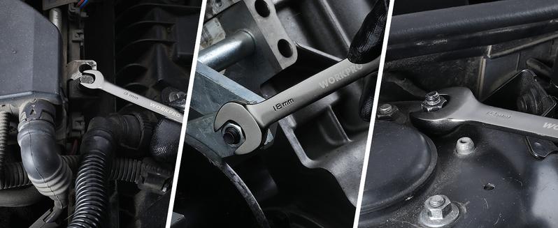 #JumpstartSale WORKPRO Ratcheting Combination Wrench, Cr-V Constructed, Nickel Plating, 72-Teeth, 12 Point Design