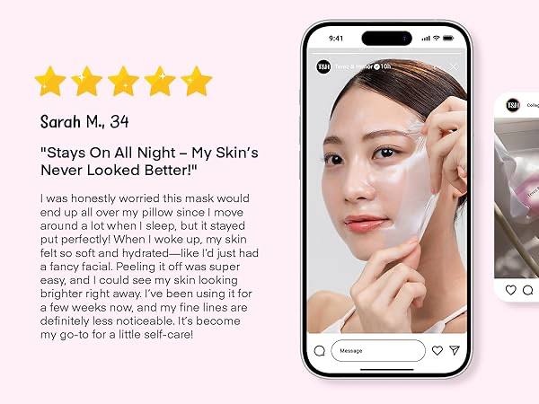 Terez & Honor Collagen Peel-Off Mask – Hydrating Korean Face Mask with 100Dalton Collagen for Firm, Glowing Skin – All Skin Types, 3.4 FL OZ Terez & Honor Collagen Peel-Off Mask – Hydrating Korean Face Mask with 100Dalton Collagen for Firm, Glowing Skin – All Skin Types, 3.4 FL OZ