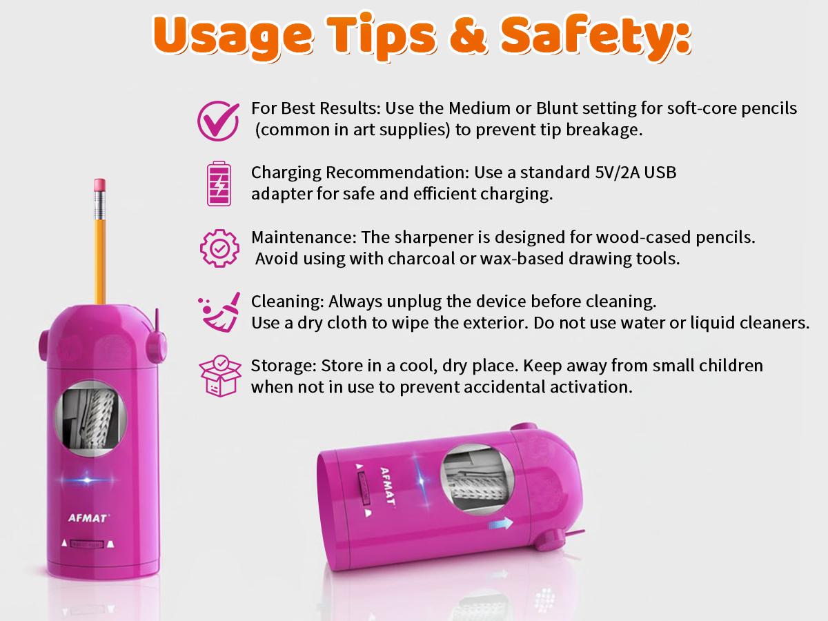 【SpringSemester】Electric Pencil Sharpener for Colored Pencils, Fully Automatic, Rechargeable, Fast Precise Sharpening, Fits 7 to 11.5mm Pencils, Ideal for Home and Classroom Office Supplies,Teacher Gift