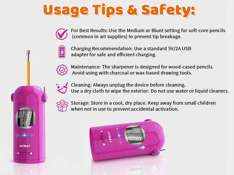 【Valentines Gift for Teachers 】Electric Pencil Sharpener for Colored Pencils, Fully Automatic, Rechargeable, Fast Precise Sharpening, Fits 7 to 11.5mm Pencils, Ideal for Home and Classroom Office Supplies,Teacher Gift
