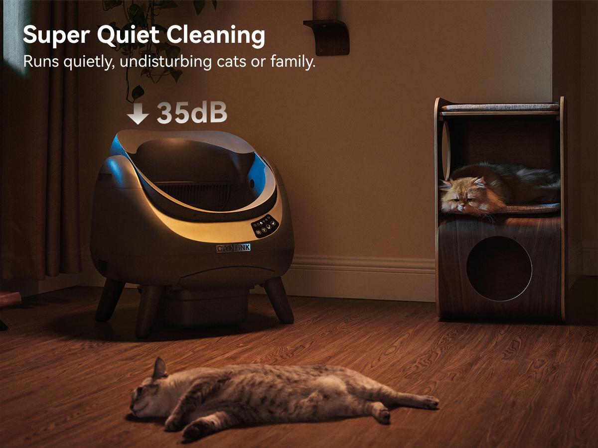 CATLINK Automatic Self - Cleaning Cat Litter Box Scooper Open-X | Ultra-Quiet Operation, App Control, 12L Large Waste Bin, Smart Litter Level Monitoring, Multi-Safety Anti-Pinch Design, Compatible with All Cat Litter, Odor Control, Easy Setup