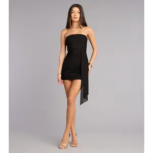 Extra Confident Ruched Mesh Mini Tube Dress
