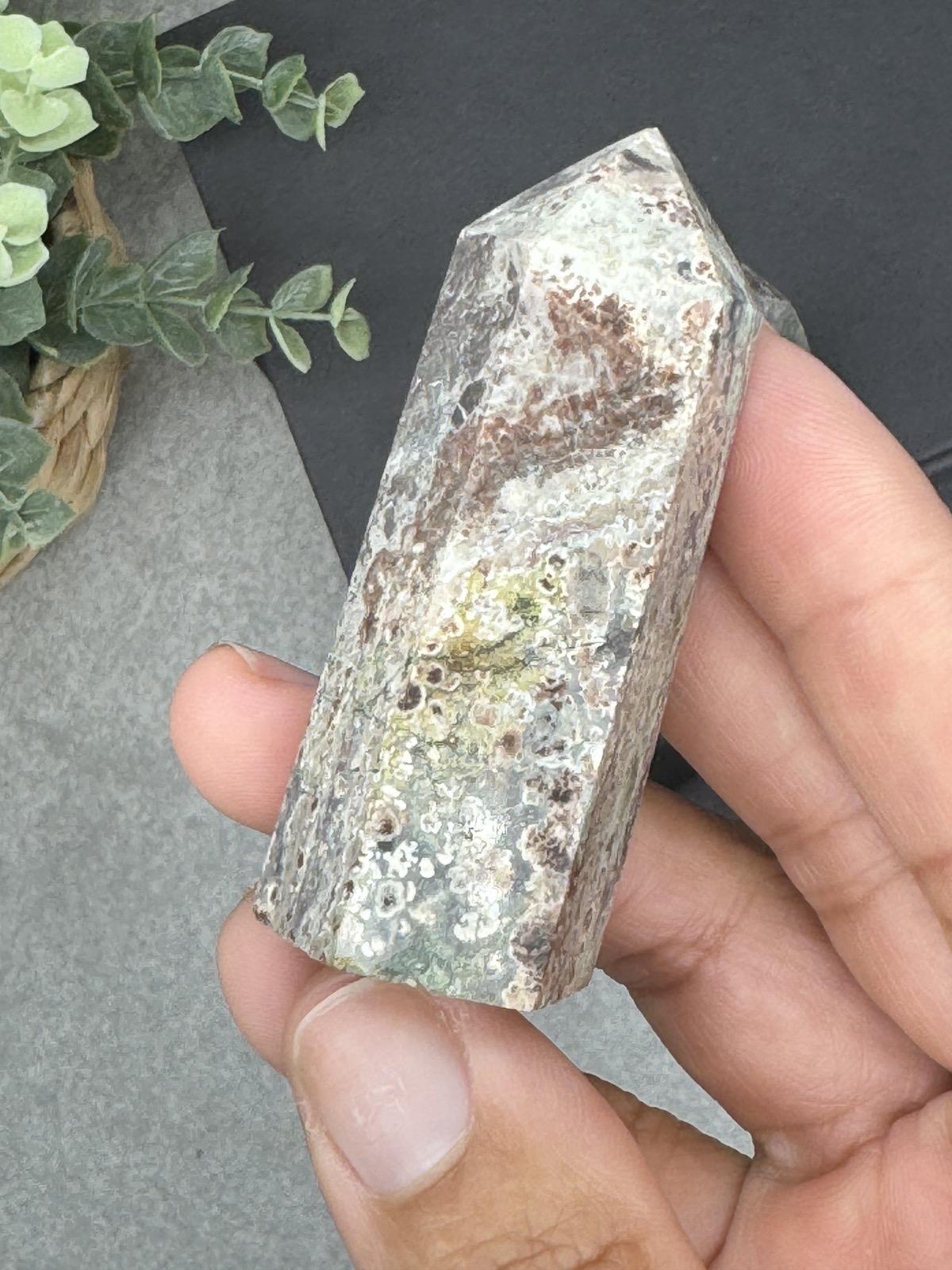 Green Cherry Blossom Agate Towers  Available now from Urban Rutile