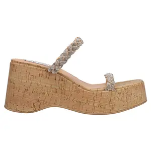 Steve Madden Womens Danya Rhinestone  Casual Sandals Casual High Heel 3" & Up - Brown