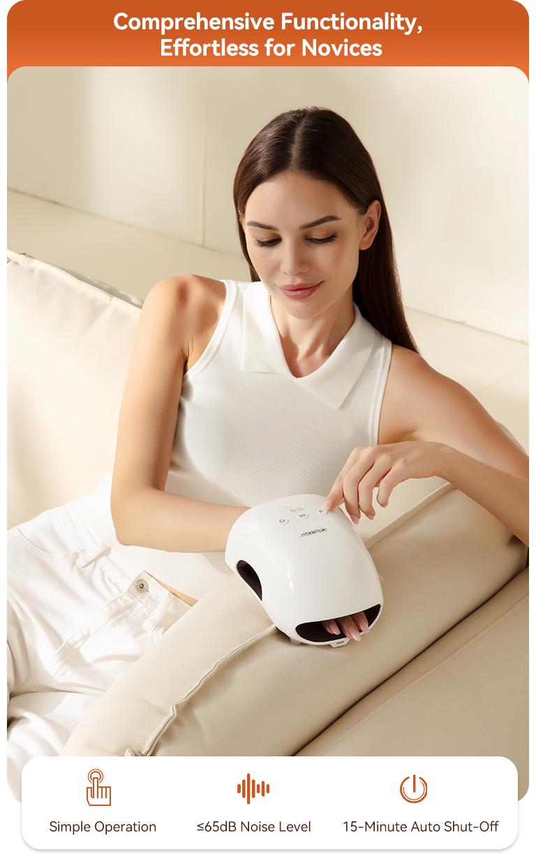 [Hot Selling] CINCOM Portable Hand Massager, Cordless, Advanced Airwave Technology, Customized Mode & Heating Function, Long-Lasting Battery Life, Auto-Off Feature, Perfect for Daily Relaxation, Comfort, White, Ideal Gift for Christmas & Birthday