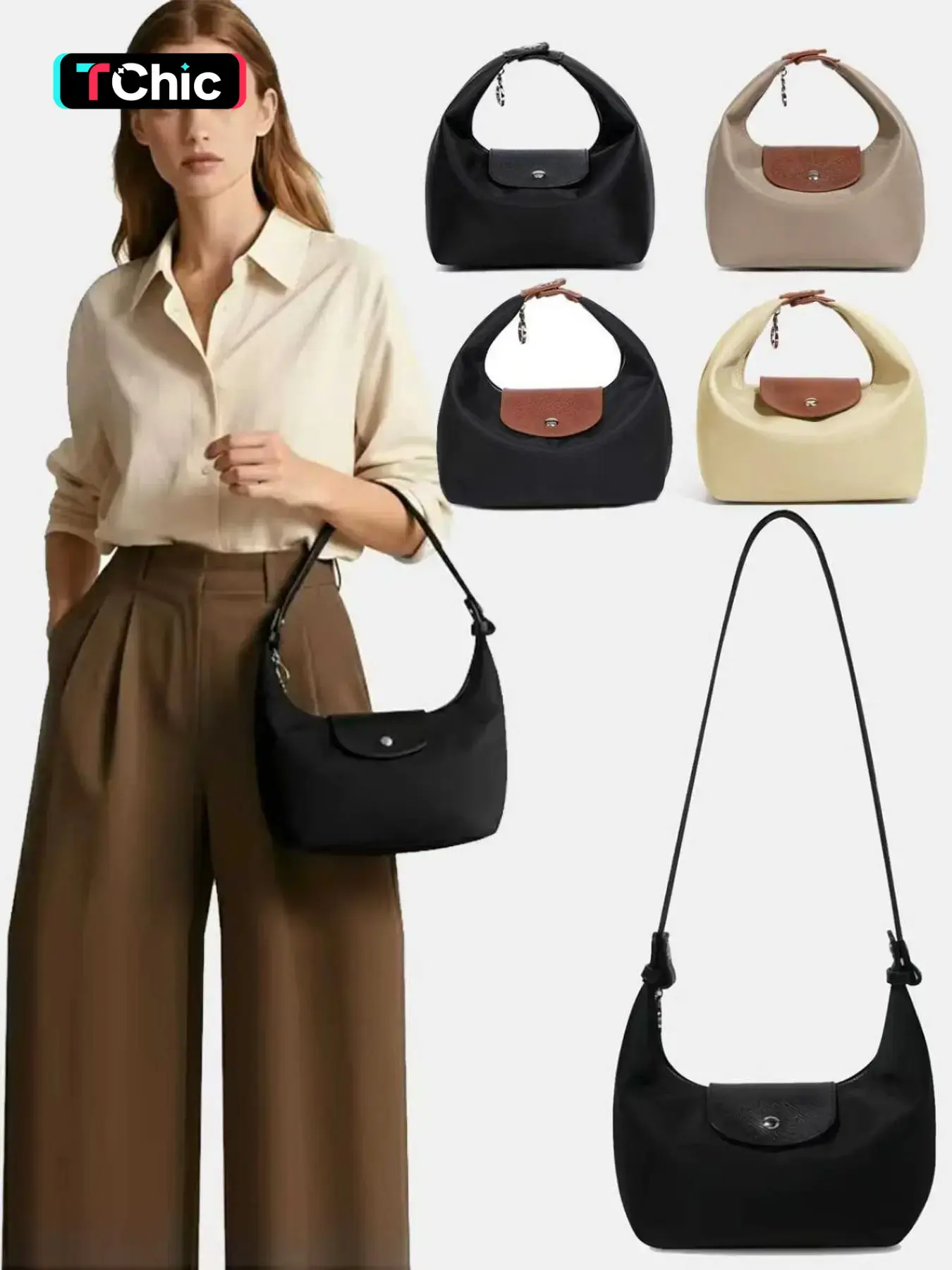 Fashion Crescent Bag Lightweight Durable Nylon Handbag Crossbodybag Casual Shoulder Bag crossbody handbags for Versatile Use in Multiple Colors Stylish Essential Companion Suitable for Commuting, Parties, Travel Satchel, Work