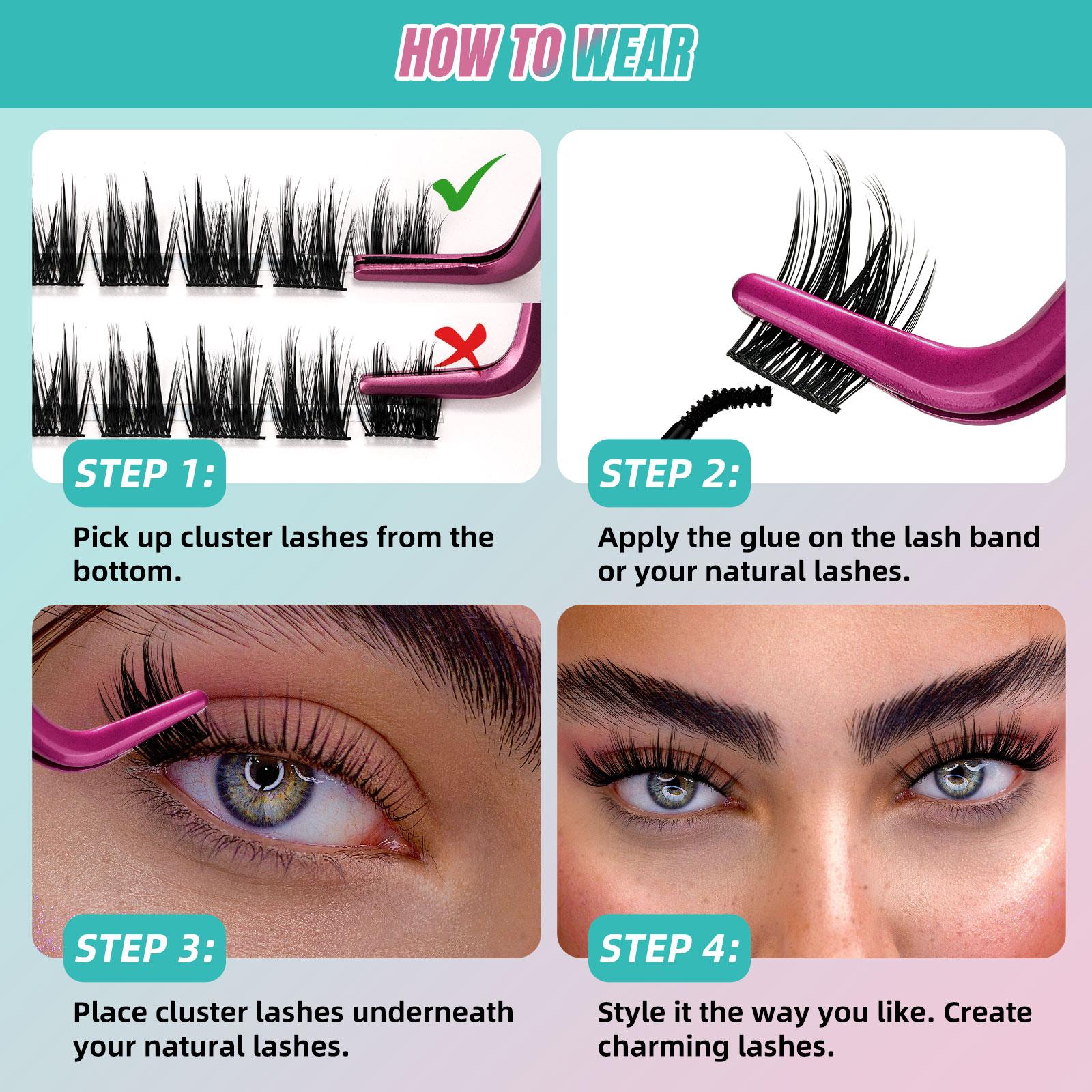 AMZGIRL LASH 84PCS Diy Lash Extension Kit Prism Eyelashes Makeup Cosmetic