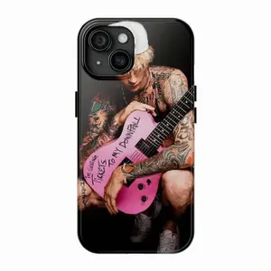 MGK Phone Case – Tickets To My Downfall Pink Guitar Design, MGK Fan Art Case, Pop Punk Rock Aesthetic Phone Cover, Alt Music Suitable for iPhone 17-11 Pro Max/Plus and  Samsung Galaxy S23-25 1RD