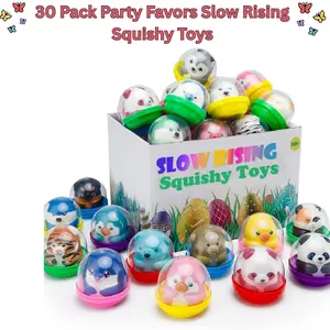 30 Pack Party Favors Slow Rising Squishy Toys for Kids, Mini Animal Stress Relief Fidget Toys, Birthday Goodie Bag and Easter basket Stuffers, Classroom Prizes, Claw Machine Toys- Perfect and Easter GIft