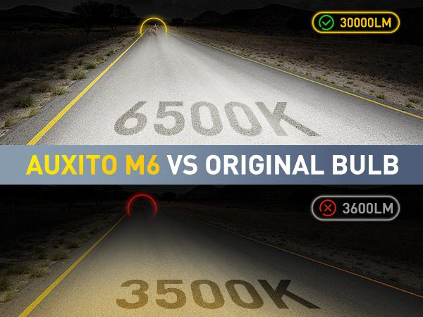 1998-2018 Toyota Camry AUXITO LED Headlight Bulbs, 9005 High Beam & 9006 Low Beam (1998-2006), 9005 High Beam & H11 Low Beam (2007-2018), 30000LM 6500K Cool White, Anti-glare,CANBUS Ready,No error,No Flickering, Plug and Play