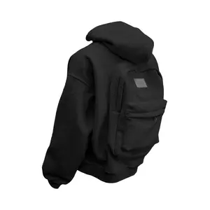 Unisex creative hooded two-way backpack hoodie—a sweatshirt with a built-in backpack feature and pocket design, suitable for outdoor wear, everyday use, and sports. The backpack has a maximum weight capacity of 300 pounds.