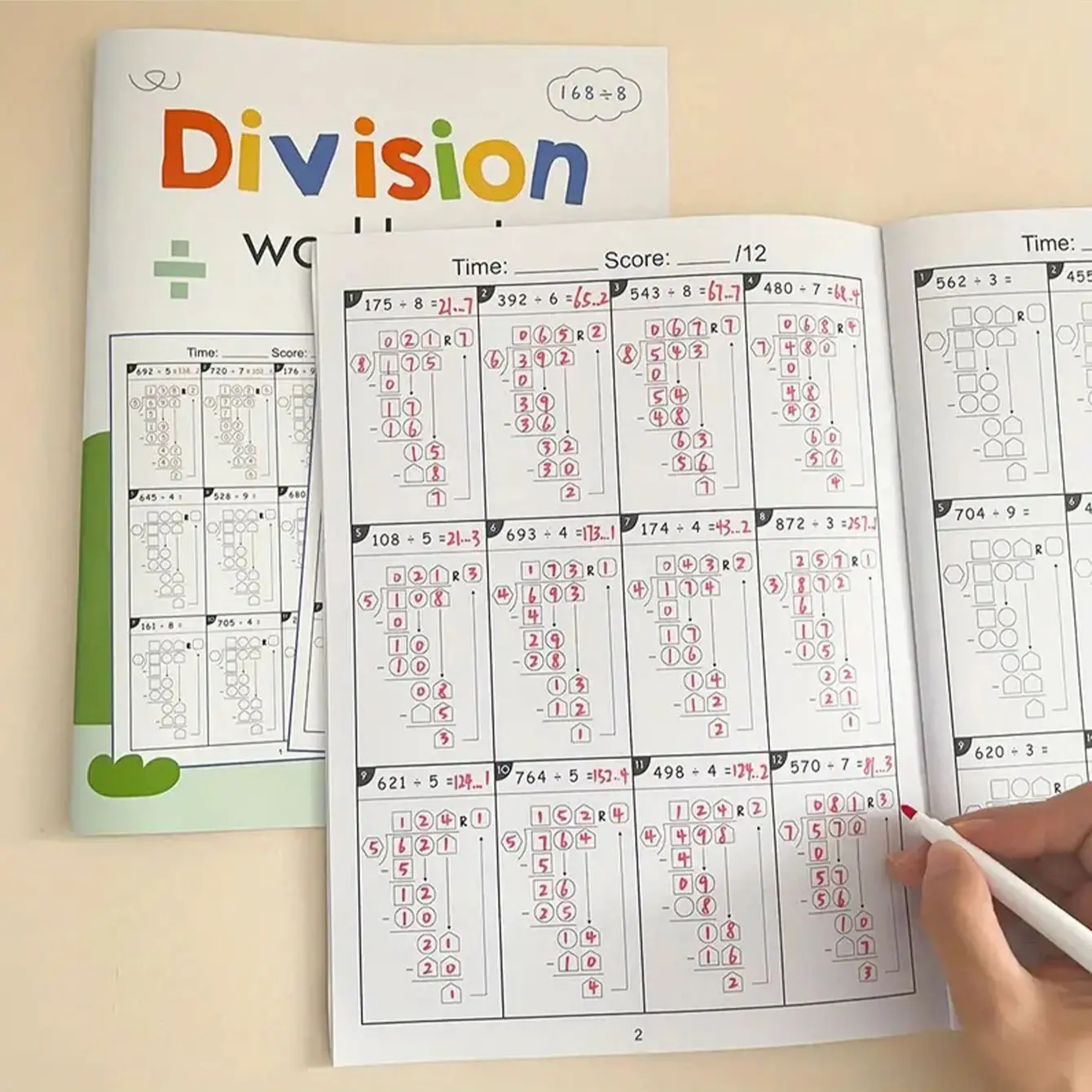 Multiplication Division Practice Book, Math Skill Enhancement A4 Notebook, Daily Exercise for Kids, Educational Learning Tool, Learning Materials, Homeschool Supplies, Office School Supplies