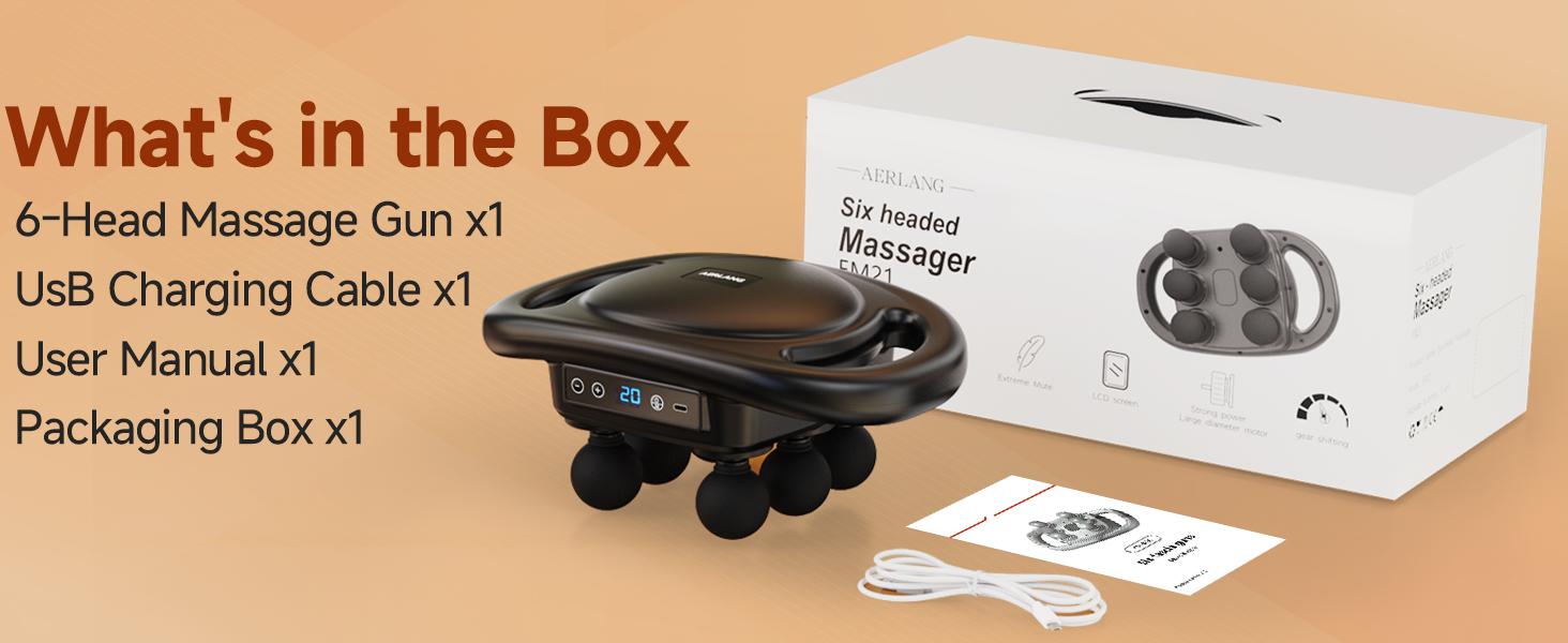 AERLANG Massage Gun Deep Tissue Muscle Massager with 6 Heads, 9 Levels & 4 Modes for Pain Relief, Quiet Motor, Portable Handheld Massager for Athletes, Christmas Gifts for Him Her Dad Mom AERLANG Massage Gun Deep Tissue Muscle Massager with 6 Heads, 9 Levels & 4 Modes for Pain Relief, Quiet Motor, Portable Handheld Massager for Athletes, Christmas Gifts for Him Her Dad Mom