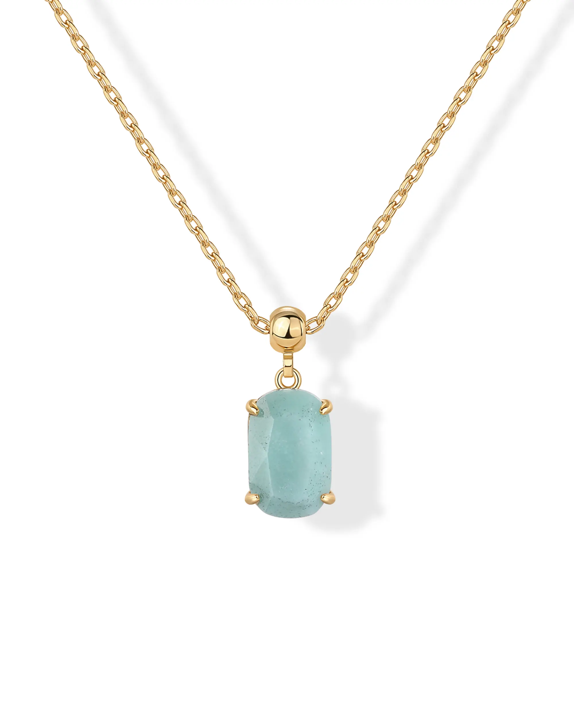 PAVOI 14K Gold Plated Gemstone Pendant Necklace for Women – Dainty Crystal Pendant with Adjustable Chain - Minimalist & Elegant Gemstone Jewelry