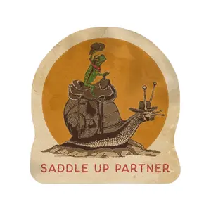 Saddle Up Partner Frog And Snail Cowboy Sticker
