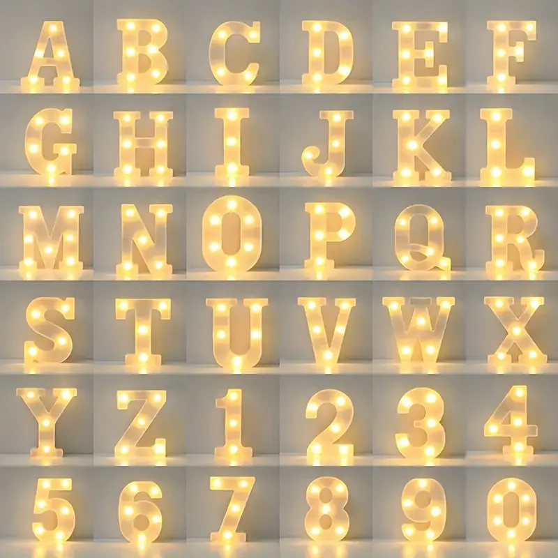 7-Inch LED Letter & Number Lights, Luminous Indoor Decor Lights for Home, Wedding, Bar Decorations, Led Lights
