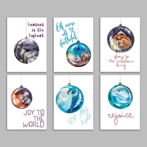 Traditional Religious Christmas Greeting Cards, Set of 24