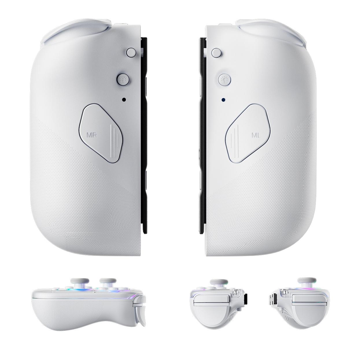 AOLION J20 Detachable Handheld Controller for Switch – Designed for Switch & Switch OLED Handheld Mode, Bluetooth Compatible with Switch 2, Hall Effect Joysticks, RGB Lighting, Clicky Mechanical Buttons, Motion Control, Ergonomic Grip, Transparent Shell