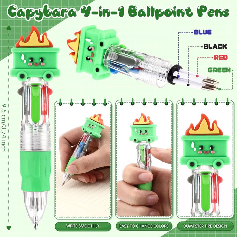 24/50 Sets You Rock Multicolor Pen 4-in-1 Colored Pen with Positive Cards Retractable Ballpoint Pen for Christmas Nurse Employee Appreciation Gifts Dumpster Fire Multicolor Pens for Teacher Coworkers School Classroom Office Supplies Creative Stationery