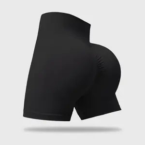 [Shop and Receive a Gift] Women's sports shorts, high-waisted, tummy-controlling, hip-lifting, seamless yoga shorts, suitable for gym workouts, yoga, running, and sportswear.