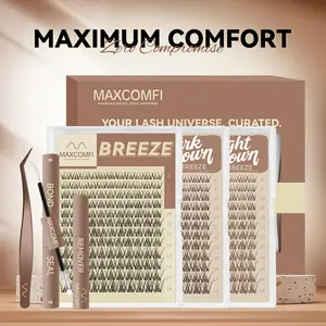 MaxComfi Spider Lashes Breeze | DD Curl Kylie&Kim Lashes Vibe but Better Long-Lasting Waterproof & Super Soft&Thin Band | Venus Velure Waterproof Long-Lasting Natural Daily  Beginner-Friendly DIY Lashes for Flawless Voluminous Look Trendy Must-Have