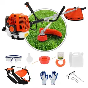 52cc Gas String Trimmer, 2 in 1 Weed Wacker & Hedge Trimmer, 2-Stroke Brush Cutter Weed Eater with Shoulder Strap