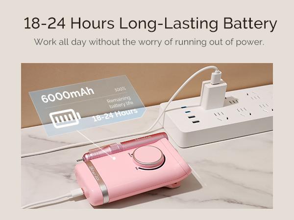 MelodySusie SM320G 35000RPM Professional Rechargeable Electric Nail File Cordless Nail E File for Acrylic Nails Gel Polishing Removing Efile Nail Kit for Manicure Salon Home High-Speed Nail Drill Set