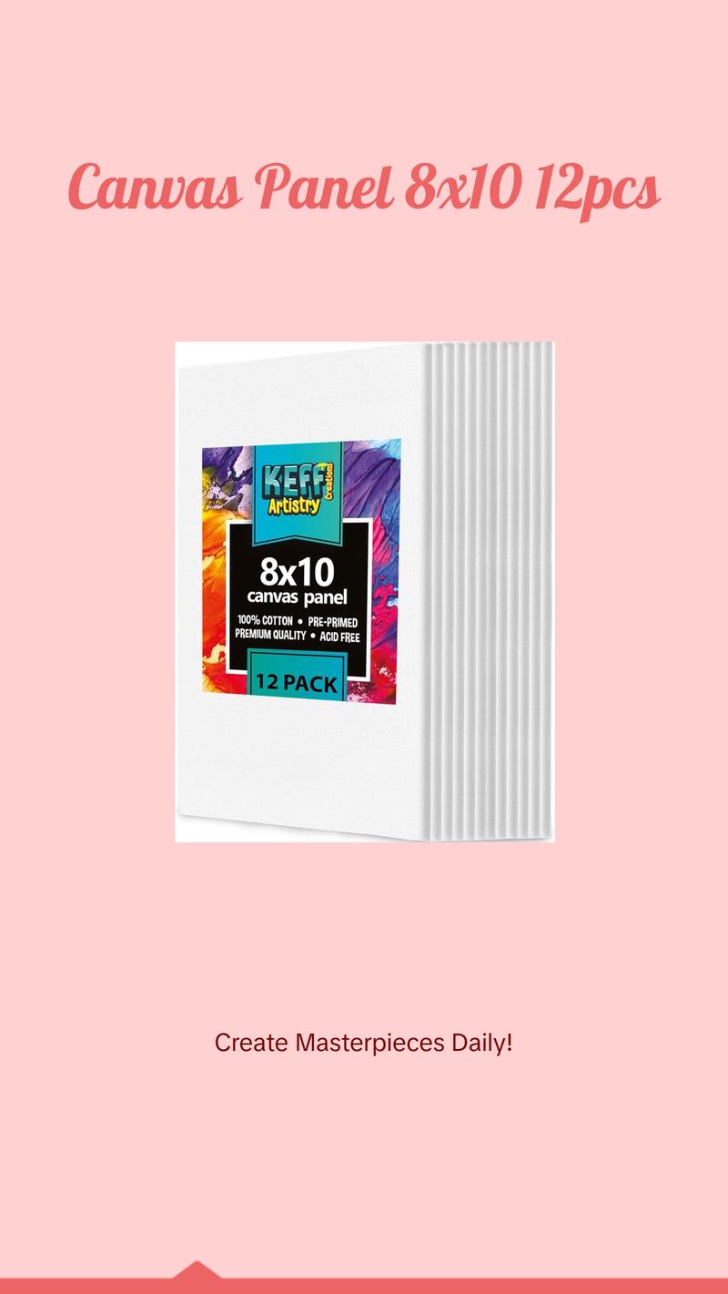 Canvases for Painting - 8x10 12 Pack Art Paint Canvas Panels Set Boards - 100% Cotton Primed Painting Supplies for Acrylic, Oil, & Watercolor Paint