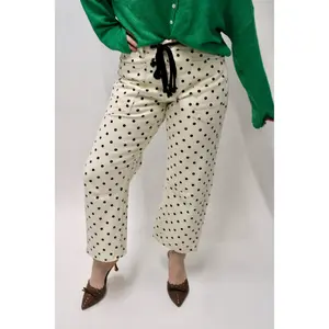 Show Girl Polka Dot Barrel Denim Pants