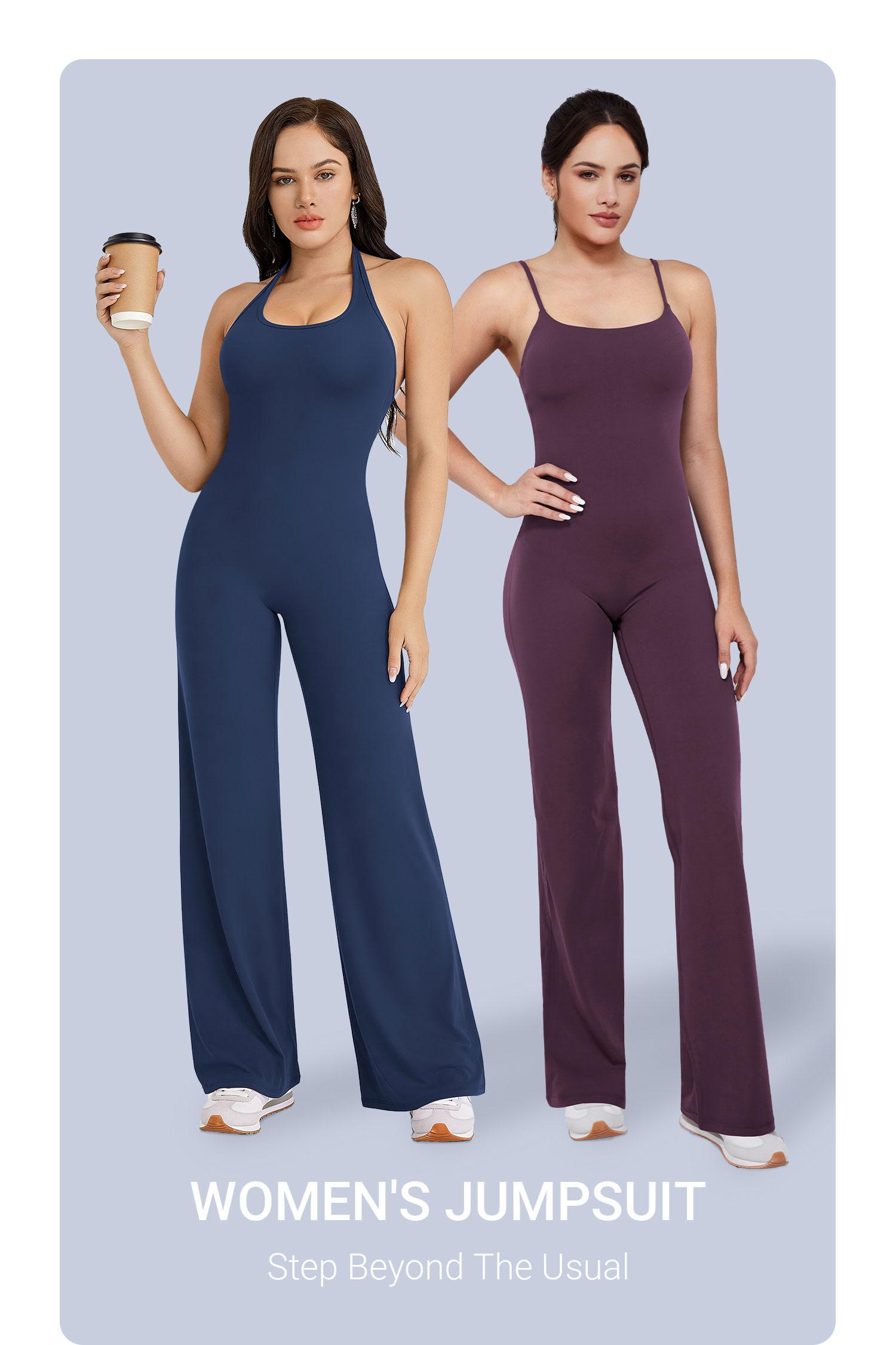 YEOREO Women's Wide Leg Sleeveless Yoga Jumpsuit Romper with Adjustable Fit & Hidden Scrunch for Glute Support Greenish YEOREO Women's Wide Leg Sleeveless Yoga Jumpsuit Romper with Adjustable Fit & Hidden Scrunch for Glute Support Greenish