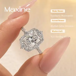 Maxine 3.0ct Synthetic Moissanite Radiant Cut Engagement Ring,Women's Ring Jewelry,Promise Ring for Daily,Travel,Proposal,Wedding,Birthday,Anniversary